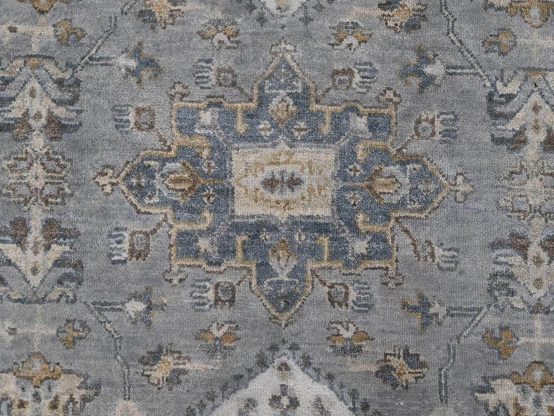 10'1" x 14'2" New Hand Knotted Grey Wool Rectangle Oriental Rug - MOA10210305