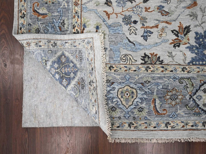 8'0" x 9'10" New Hand Knotted Grey Wool Rectangle Oriental Rug - MOA10210306