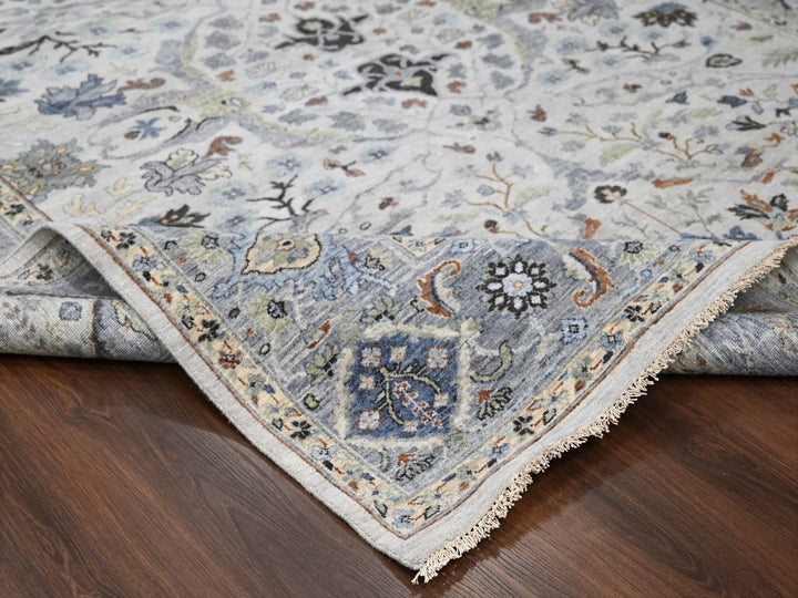 8'0" x 9'10" New Hand Knotted Grey Wool Rectangle Oriental Rug - MOA10210306