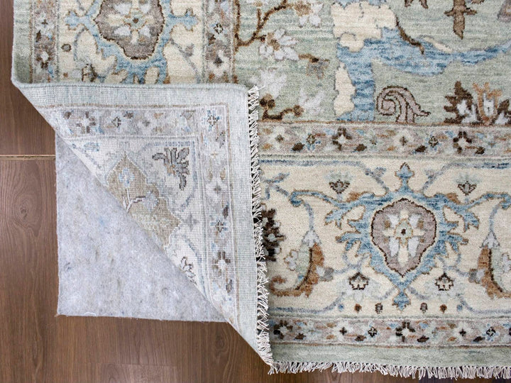 8'10" x 11'9" New Hand Knotted Blue Wool Rectangle Oriental Rug - MOA10210311