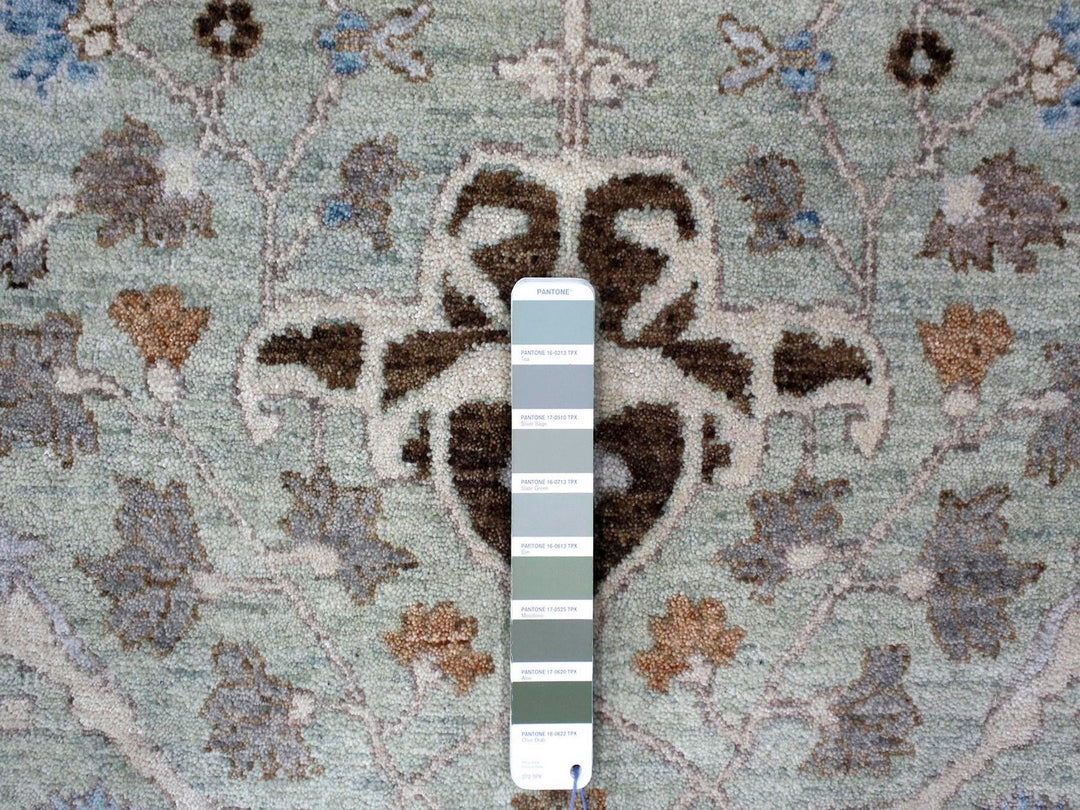 8'10" x 11'9" New Hand Knotted Blue Wool Rectangle Oriental Rug - MOA10210311