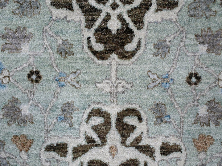 8'10" x 11'9" New Hand Knotted Blue Wool Rectangle Oriental Rug - MOA10210311