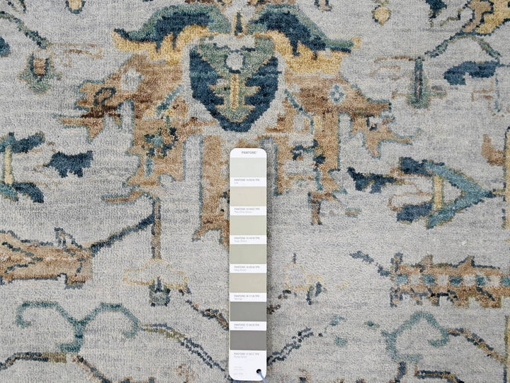 8'10" x 11'10" New Hand Knotted Grey Wool Rectangle Oriental Rug - MOA10210312