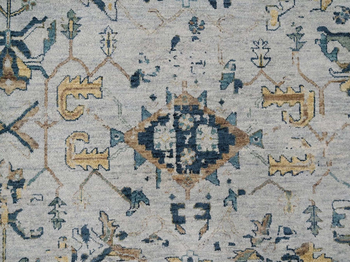 8'10" x 11'10" New Hand Knotted Grey Wool Rectangle Oriental Rug - MOA10210312