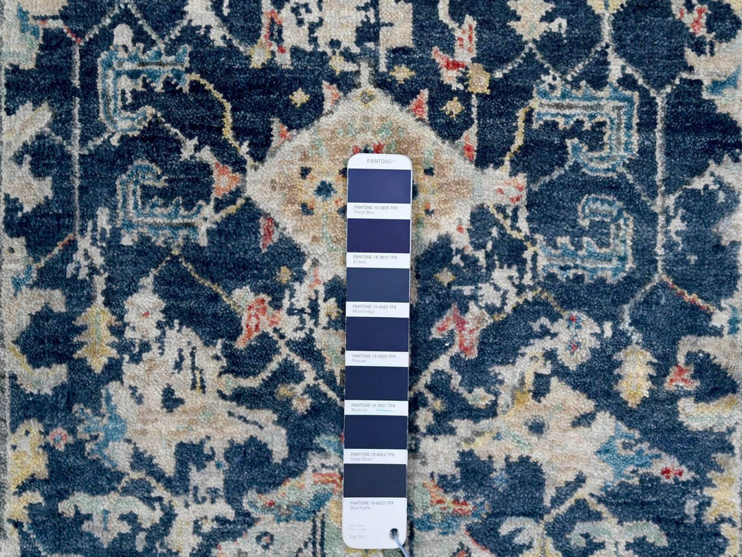 2'7" x 7'11" New Hand Knotted Blue Wool Runner Oriental Rug - MOA10210313