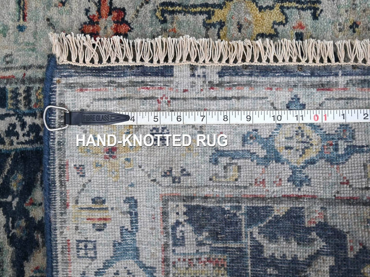 2'7" x 7'11" New Hand Knotted Blue Wool Runner Oriental Rug - MOA10210313