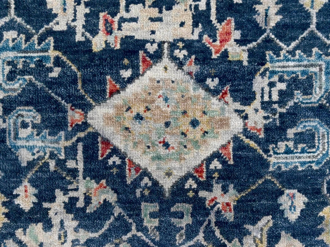 3'2" x 4'10" New Hand Knotted Blue Wool Rectangle Oriental Rug - MOA10210315