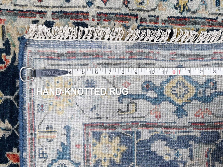 3'2" x 4'10" New Hand Knotted Blue Wool Rectangle Oriental Rug - MOA10210315