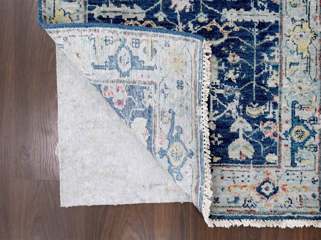 2'7" x 5'9" New Hand Knotted Blue Wool Runner Oriental Rug - MOA10210317