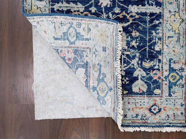 2'7" x 5'9" New Hand Knotted Blue Wool Runner Oriental Rug - MOA10210317