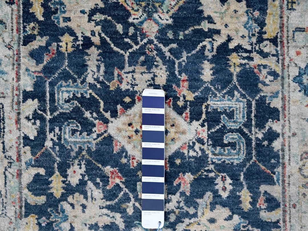 2'7" x 5'9" New Hand Knotted Blue Wool Runner Oriental Rug - MOA10210317