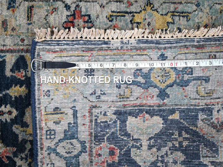 2'7" x 5'9" New Hand Knotted Blue Wool Runner Oriental Rug - MOA10210317