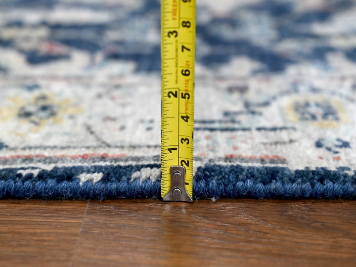 2'8" x 7'11" New Hand Knotted Blue Wool Runner Oriental Rug - MOA10210318