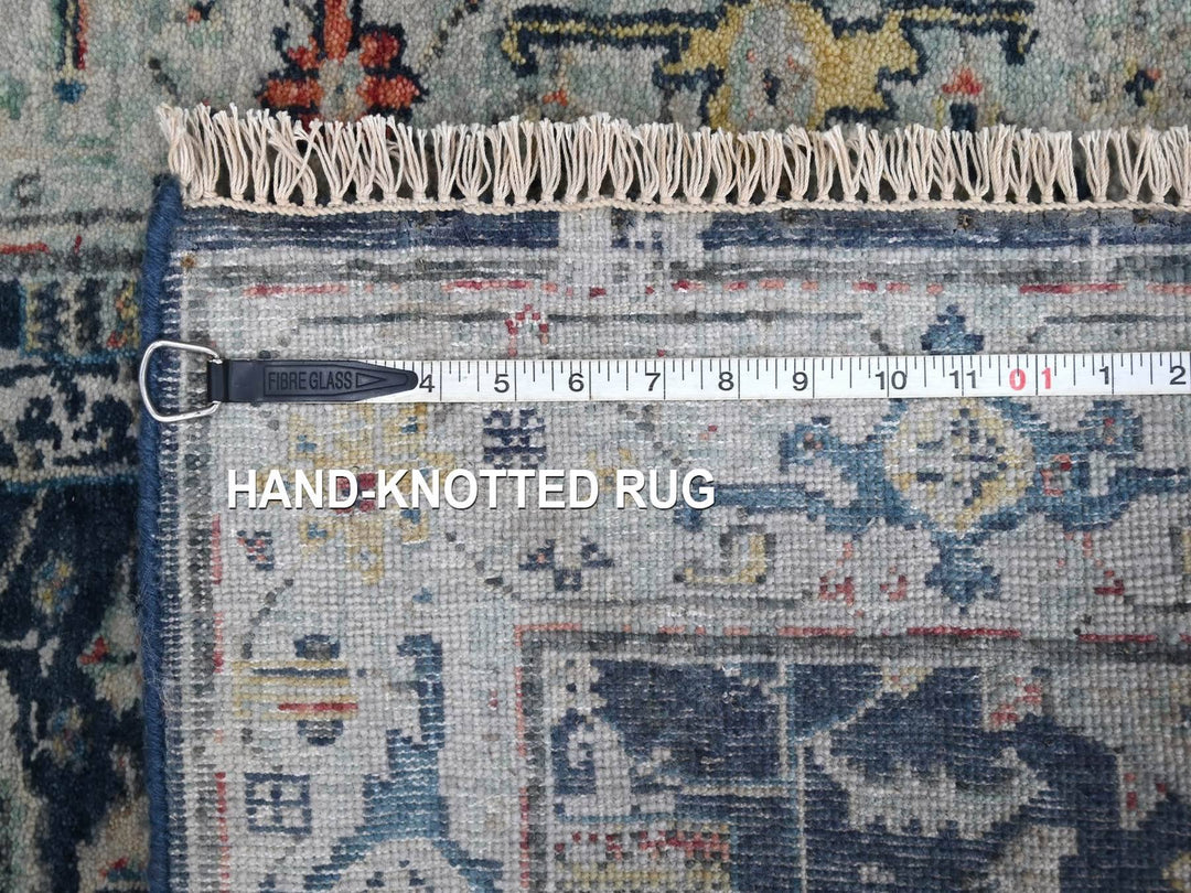 2'8" x 7'11" New Hand Knotted Blue Wool Runner Oriental Rug - MOA10210318