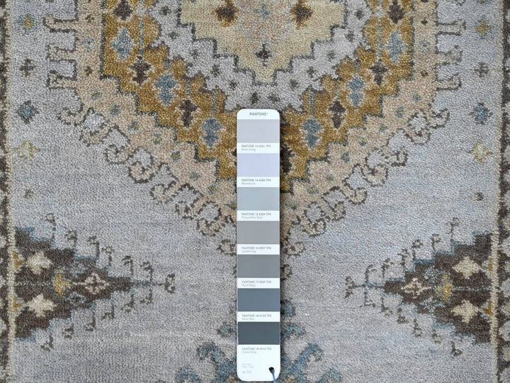2'7" x 7'10" New Hand Knotted Grey Wool Runner Oriental Rug - MOA10210321