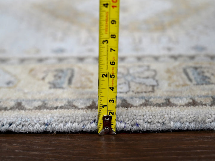 2'7" x 7'10" New Hand Knotted Grey Wool Runner Oriental Rug - MOA10210321
