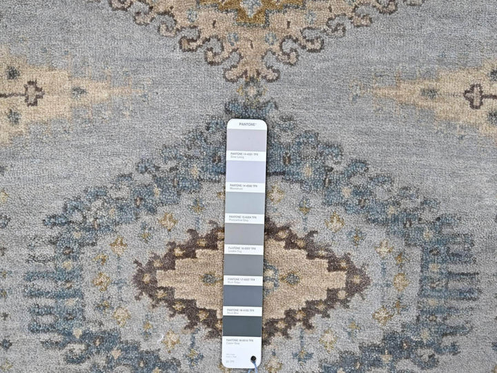 4'1" x 6'0" New Hand Knotted Grey Wool Rectangle Oriental Rug - MOA10210325