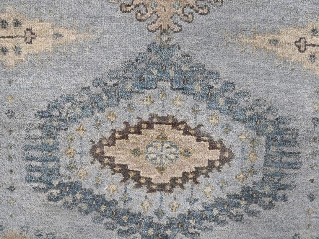 4'1" x 6'0" New Hand Knotted Grey Wool Rectangle Oriental Rug - MOA10210325