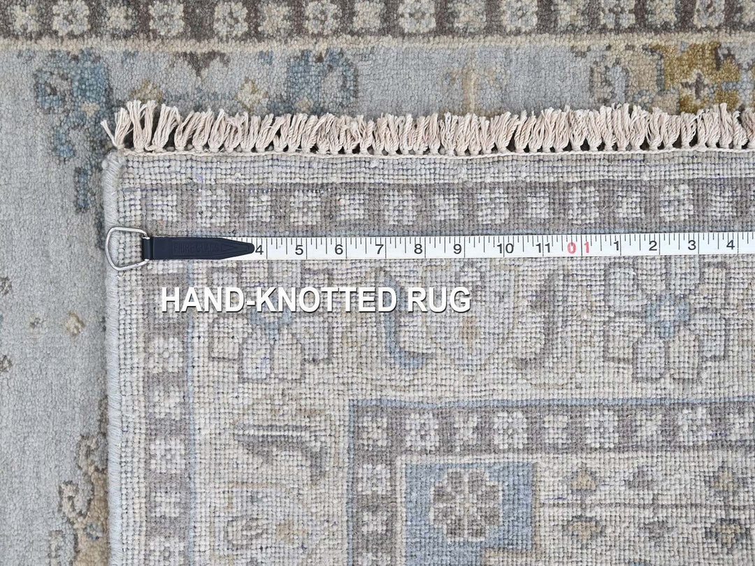 4'1" x 6'0" New Hand Knotted Grey Wool Rectangle Oriental Rug - MOA10210325