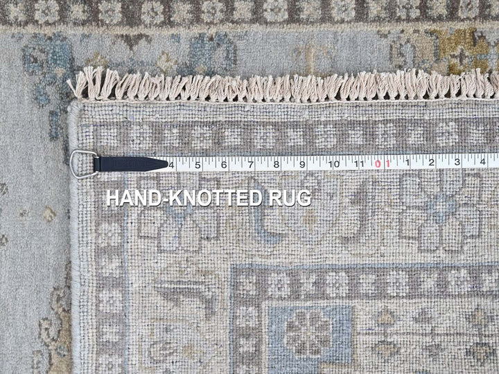 4'1" x 6'0" New Hand Knotted Grey Wool Rectangle Oriental Rug - MOA10210325