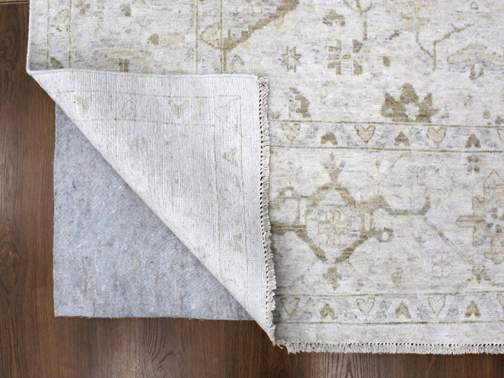 9'0" x 12'0" New Hand Knotted Grey Wool Rectangle Oriental Rug - MOA10210328