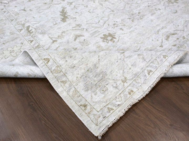 9'0" x 12'0" New Hand Knotted Grey Wool Rectangle Oriental Rug - MOA10210328