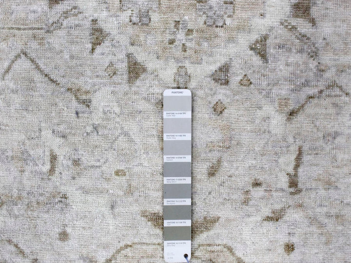 9'0" x 12'0" New Hand Knotted Grey Wool Rectangle Oriental Rug - MOA10210328