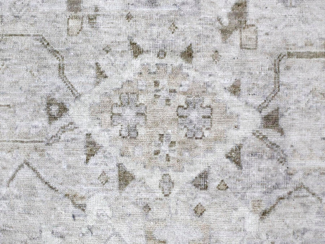 9'0" x 12'0" New Hand Knotted Grey Wool Rectangle Oriental Rug - MOA10210328