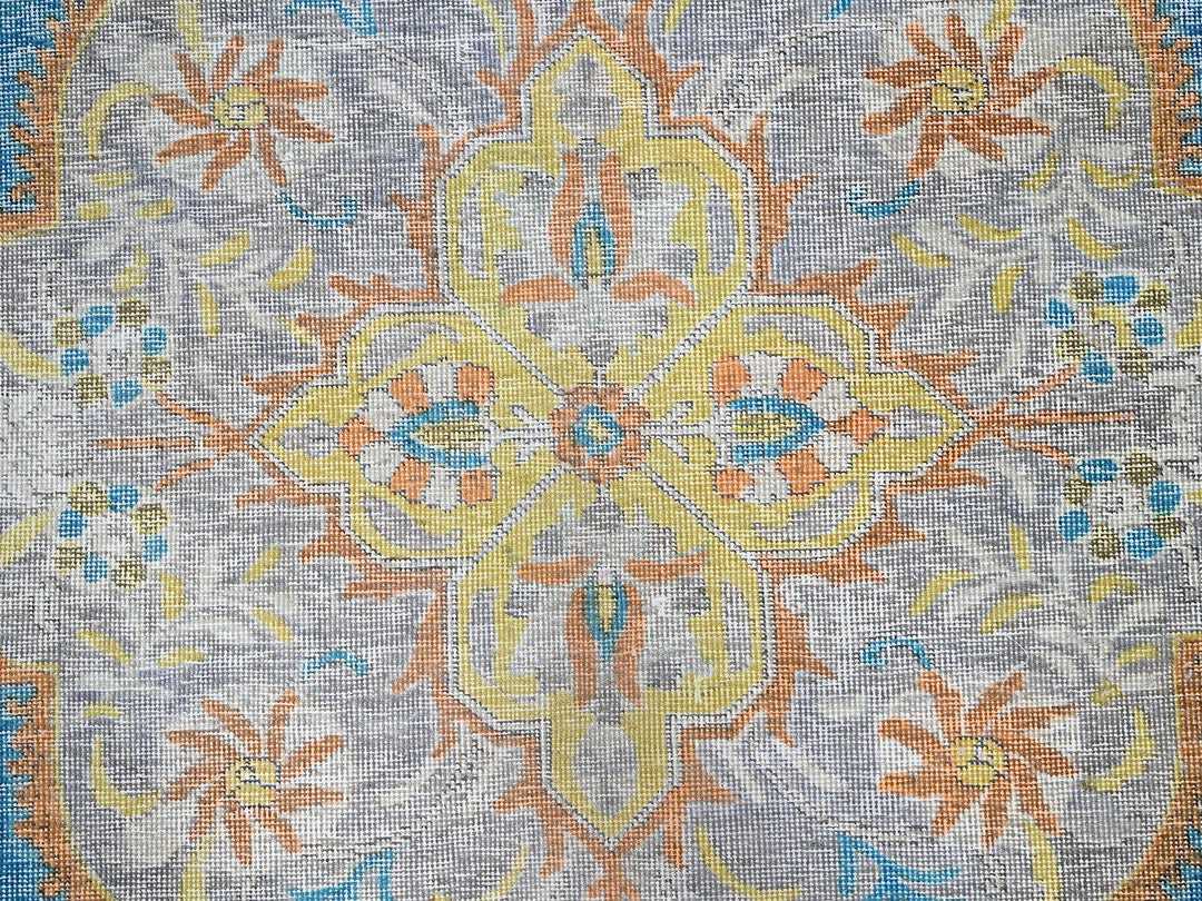 9'2" x 12'1" Vintage Hand Knotted Blue Wool Rectangle Oriental Rug - MOA1021032