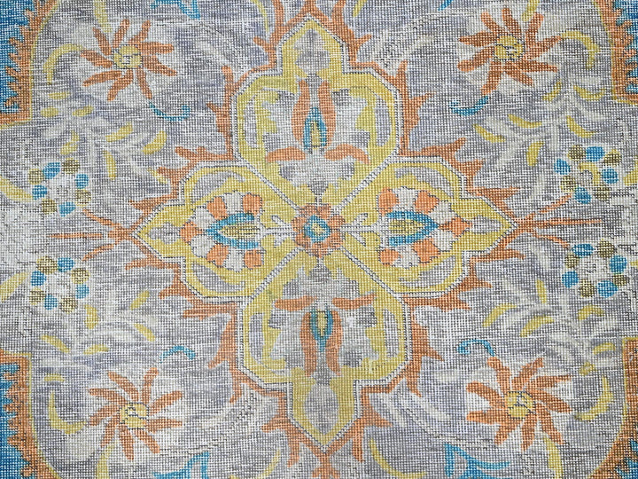 9'2" x 12'1" Vintage Hand Knotted Blue Wool Rectangle Oriental Rug - MOA1021032