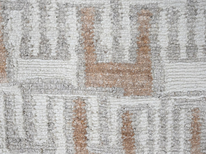 9'0" x 12'4" New Hand Knotted Ivory Wool Rectangle Oriental Rug - MOA10210333