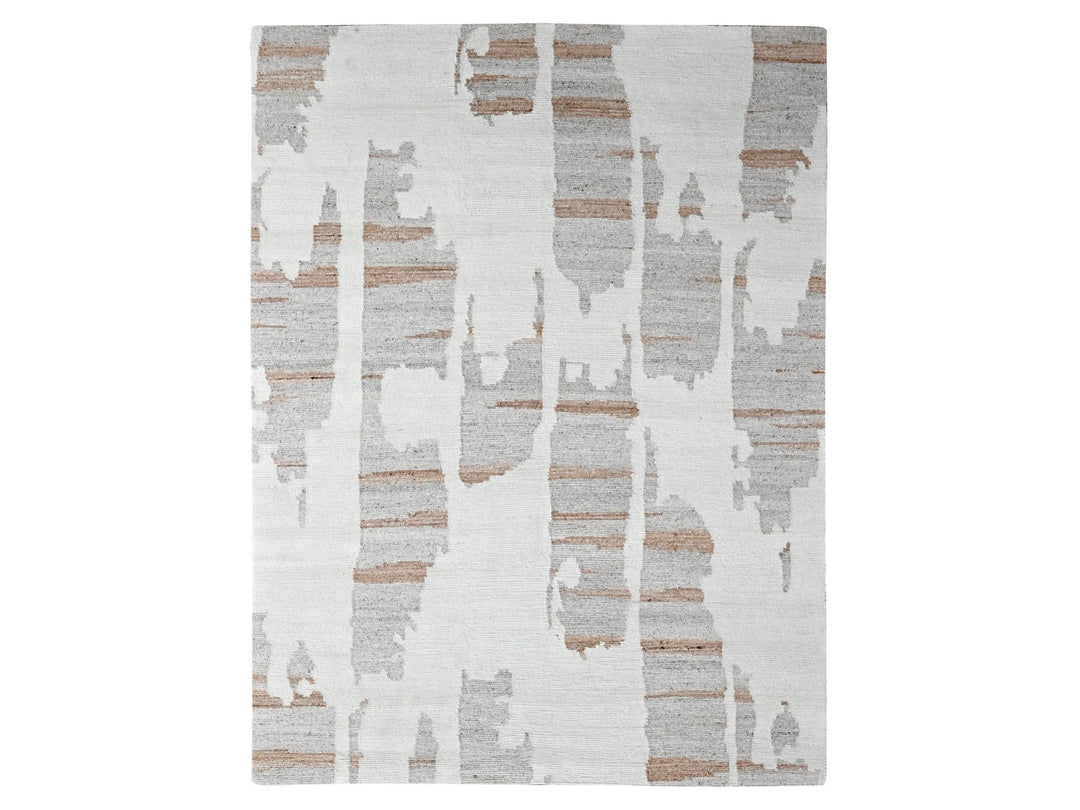 9'2" x 12'0" New Hand Knotted Ivory Wool Rectangle Oriental Rug - MOA10210334