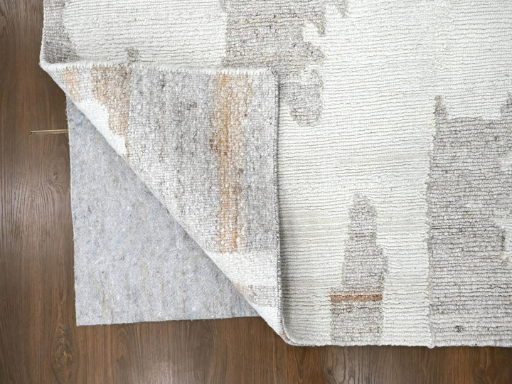 9'2" x 12'0" New Hand Knotted Ivory Wool Rectangle Oriental Rug - MOA10210334