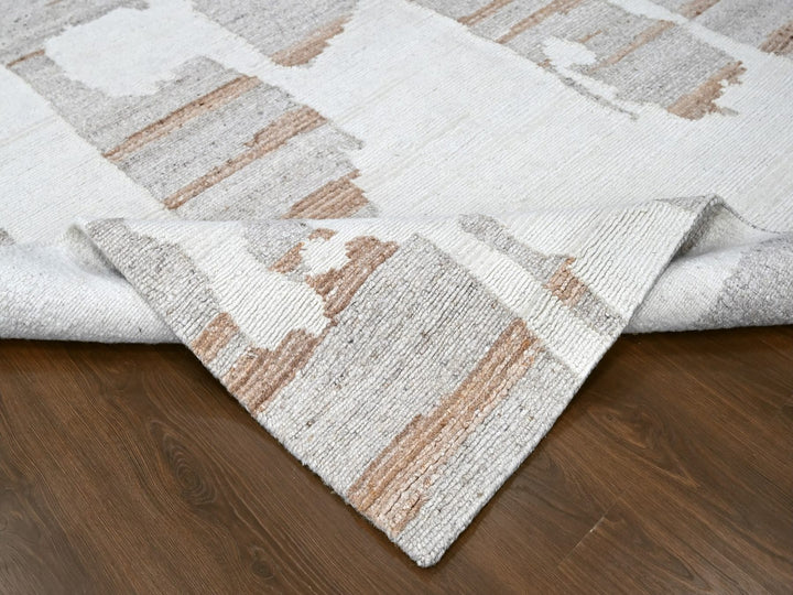 9'2" x 12'0" New Hand Knotted Ivory Wool Rectangle Oriental Rug - MOA10210334