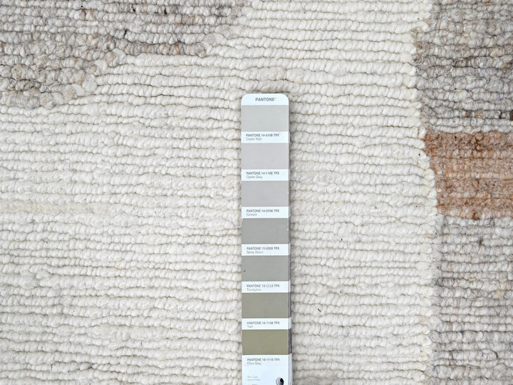 8'2" x 10'0" New Hand Knotted Ivory Wool Rectangle Oriental Rug - MOA10210335