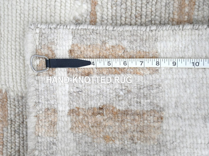 2'2" x 2'11" New Hand Knotted Ivory Wool Rectangle Oriental Rug - MOA10210336