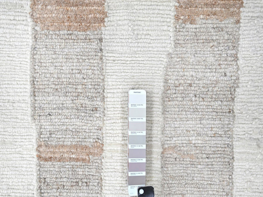 9'3" x 12'0" New Hand Knotted Ivory Wool Rectangle Oriental Rug - MOA10210338