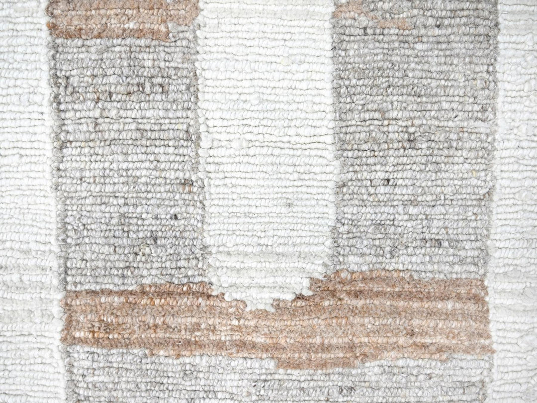 9'3" x 12'0" New Hand Knotted Ivory Wool Rectangle Oriental Rug - MOA10210338