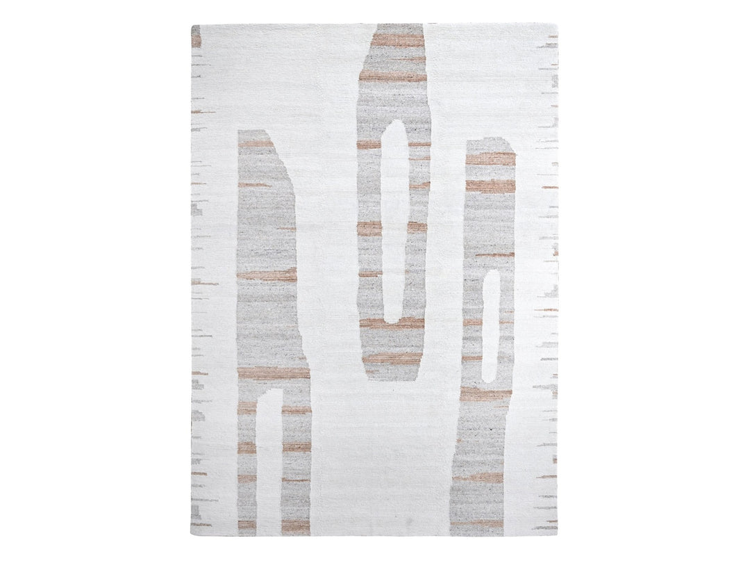 10'0" x 14'2" New Hand Knotted Ivory Wool Rectangle Oriental Rug - MOA10210339