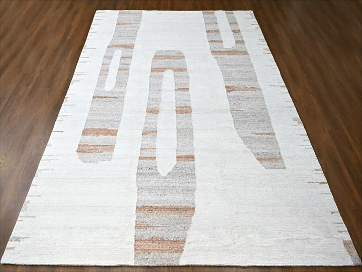 10'0" x 14'2" New Hand Knotted Ivory Wool Rectangle Oriental Rug - MOA10210339