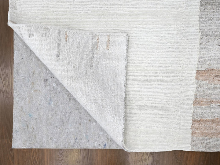 10'0" x 14'2" New Hand Knotted Ivory Wool Rectangle Oriental Rug - MOA10210339