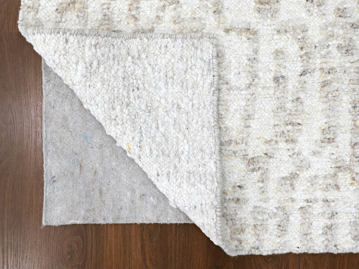 2'6" x 11'10" New Hand Knotted Ivory Wool Runner Oriental Rug - MOA10210343