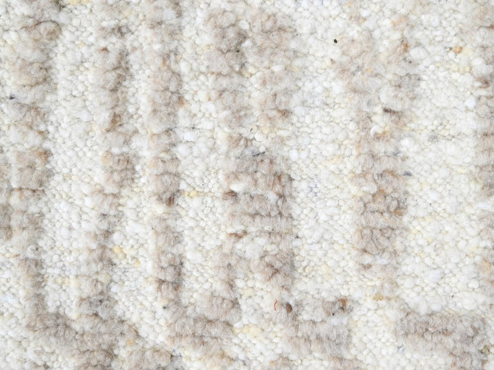 1'11" x 2'11" New Hand Knotted Ivory Wool Rectangle Oriental Rug - MOA10210344