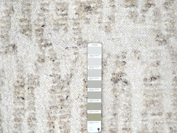 2'6" x 7'9" New Hand Knotted Ivory Wool Runner Oriental Rug - MOA10210345