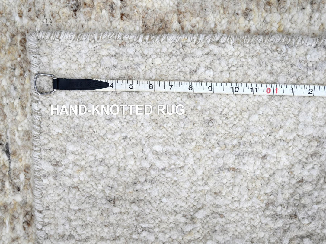 2'6" x 7'9" New Hand Knotted Ivory Wool Runner Oriental Rug - MOA10210345