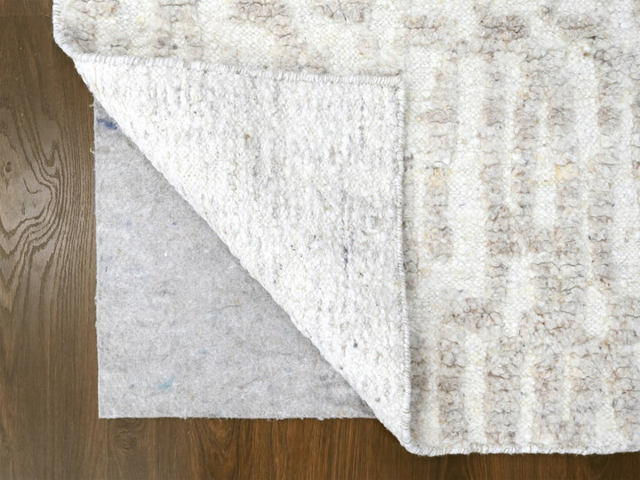 2'7" x 9'10" New Hand Knotted Ivory Wool Runner Oriental Rug - MOA10210347