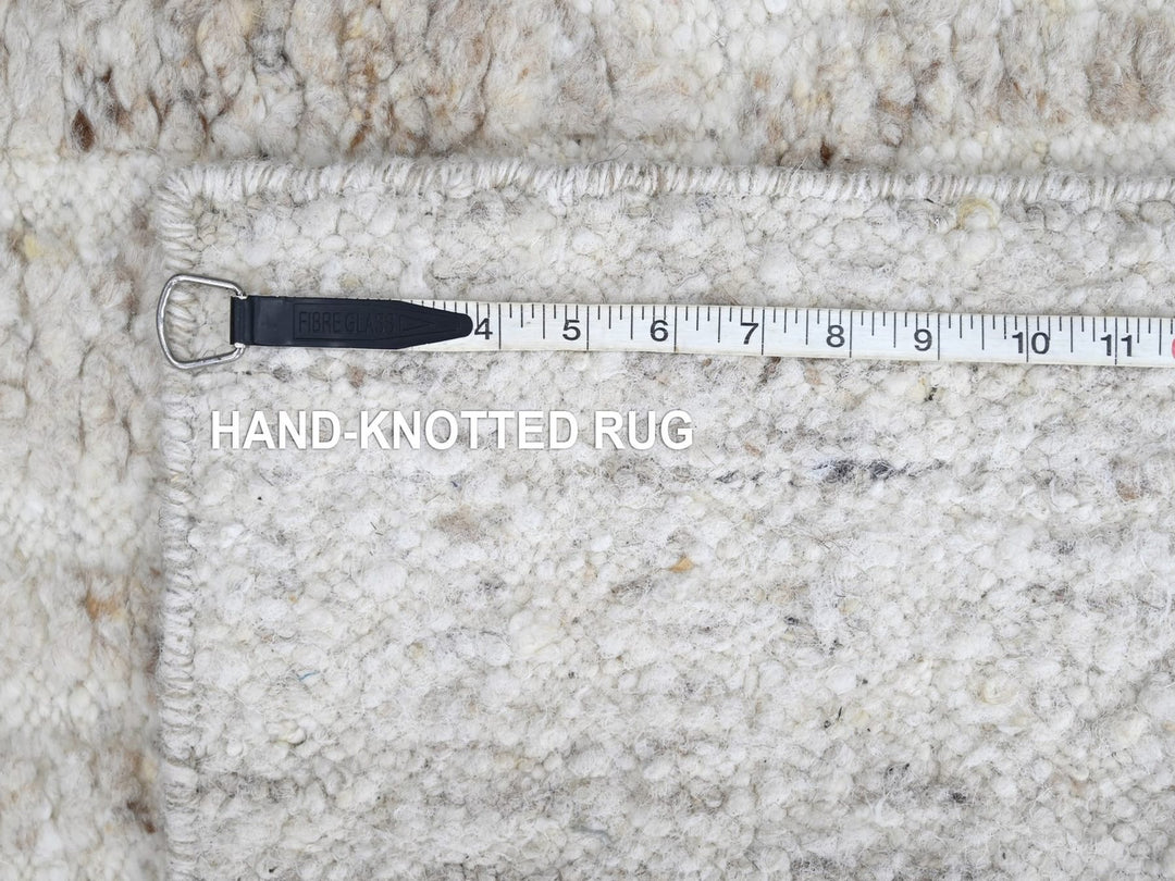 2'7" x 9'10" New Hand Knotted Ivory Wool Runner Oriental Rug - MOA10210347
