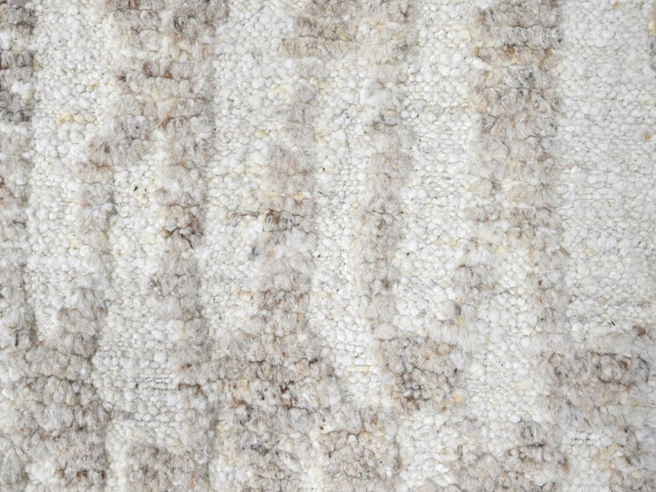 8'0" x 9'10" New Hand Knotted Ivory Wool Rectangle Oriental Rug - MOA10210350