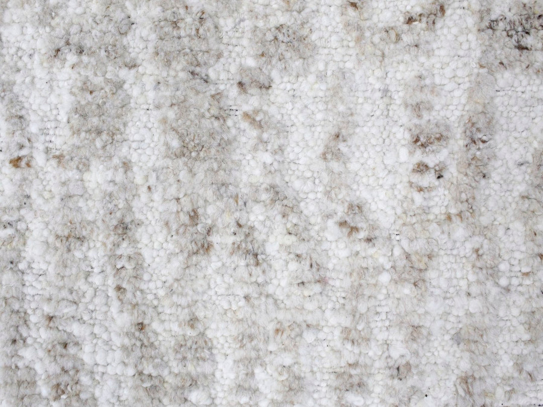9'1" x 12'1" New Hand Knotted Ivory Wool Rectangle Oriental Rug - MOA10210352
