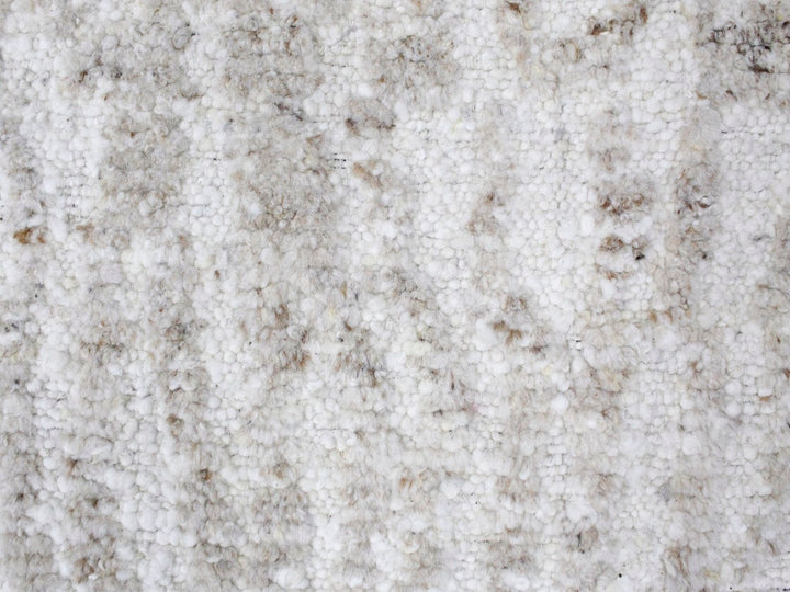 9'1" x 12'1" New Hand Knotted Ivory Wool Rectangle Oriental Rug - MOA10210352